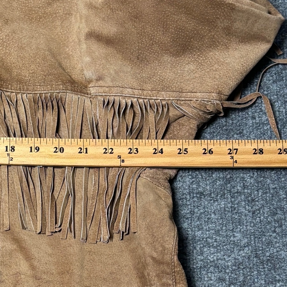 Hunters Run Suede Fringe Western Jacket Womens 1X Brown Vintage Cowgirl Boho - Picture 9 of 14